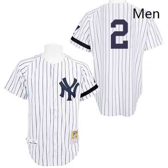Mens Mitchell and Ness Practice New York Yankees 2 Derek Jeter Replica White Throwback MLB Jersey